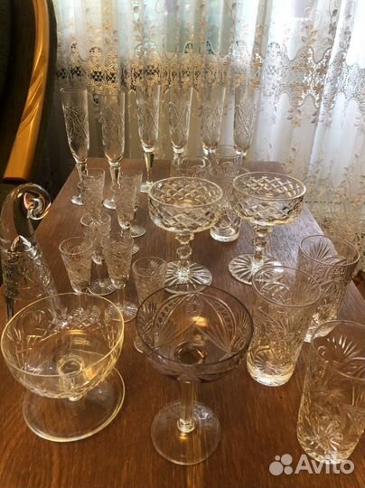 Хрустальные фужеры и рюмки СССР
