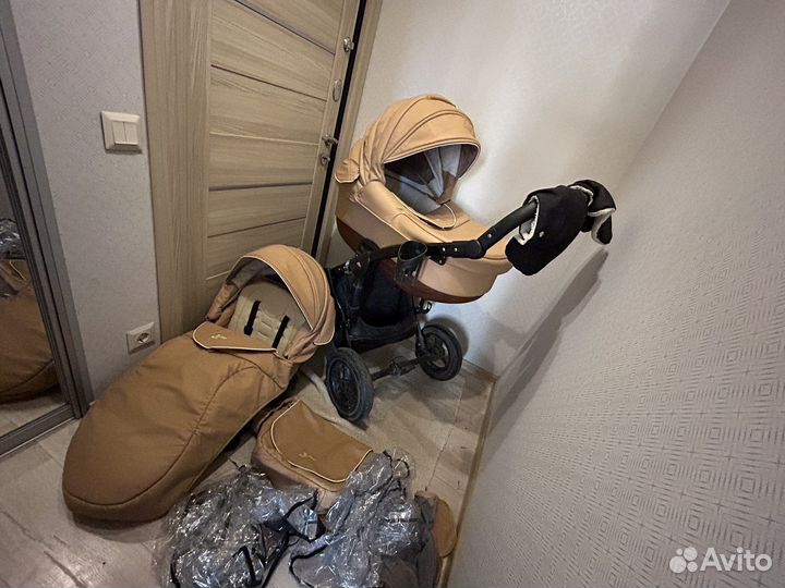 Коляска 2 в1 экокожа полный комплект
