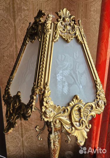 Лампа настольная СССР бронзовая антиквариат