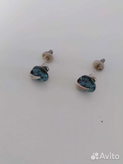 Серебряные серьги с фианитами