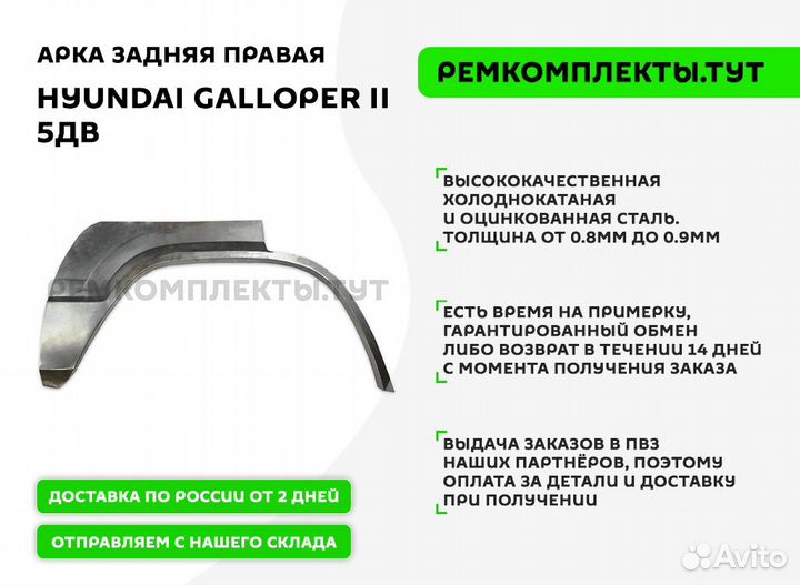 Арка задняя правая Hyundai Galloper 2 5дв