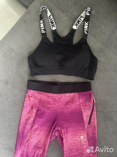 Костюм для спорта фитнеса лосины топы