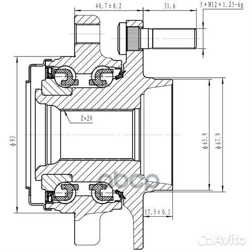 Ступица передняя перед лев Z89116R Zikmar