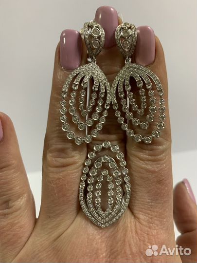 Золотой комплект с бриллиантами 3 ct