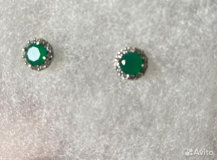 Пусеты с натур.агатом