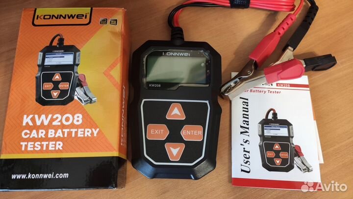 Тестер автомобильных аккумуляторов konnwei KW208