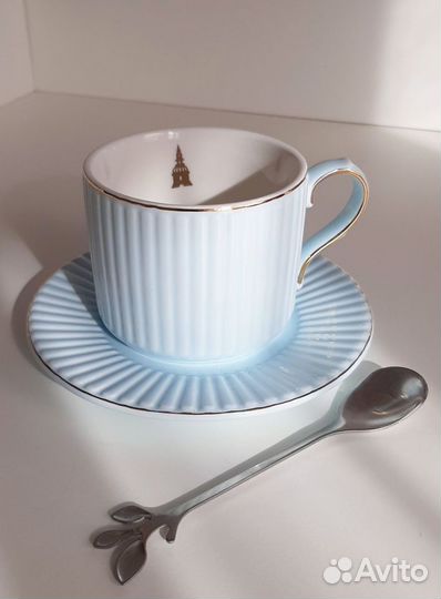 Чайная пара (новое) - чашка, блюдце, ложка