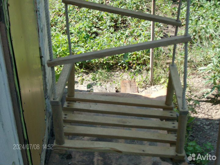 Качели детские подвесные деревянные