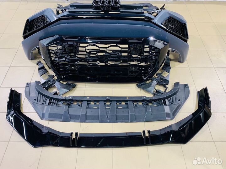 Передний бампер audi Q8 в стиле RS + сплиттер