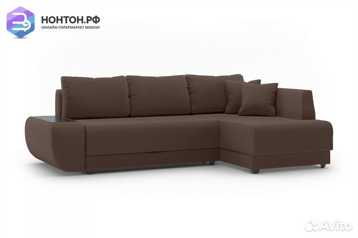 Угловой диван пума Консул коричневый