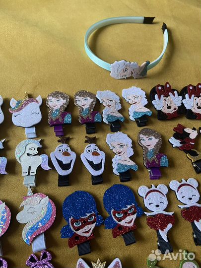 Заколки и резинки ручной работы в коробочке,5 пар