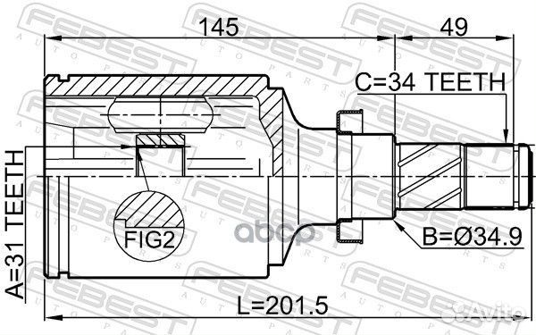 Шрус внутренний 1011-J300RH Febest