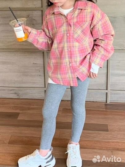 Рубашка в клетку для девочки