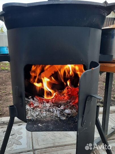 Казан чугунный и печь 8 л
