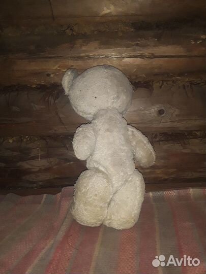 Старинные плюшевые мишки, белые, редкие