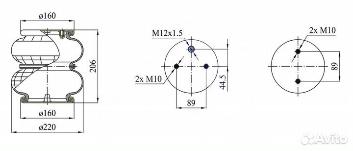 Пневмоподушка для домкрата и подвески