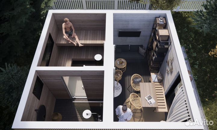 Дизайн-проект модульных бань\домов 3D визуализация