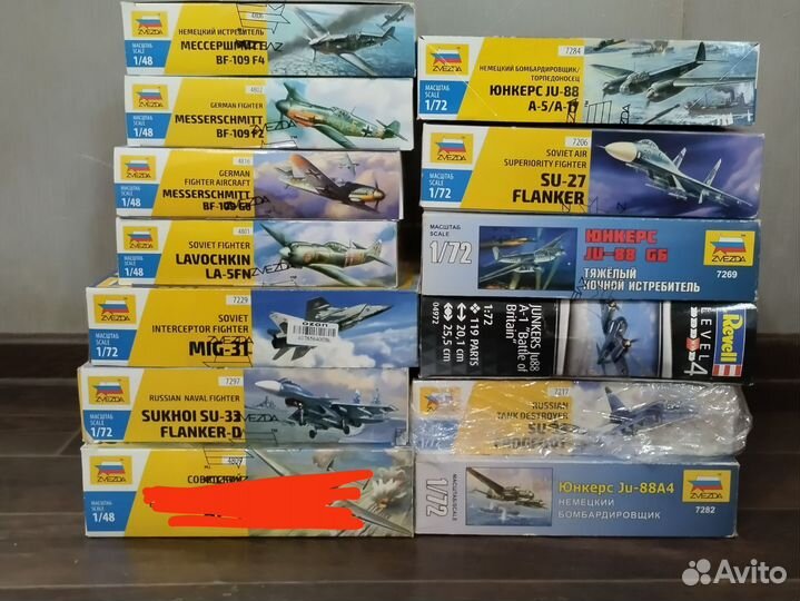 Сборная модель самолётов Zvezda Revell 1:72 1:48