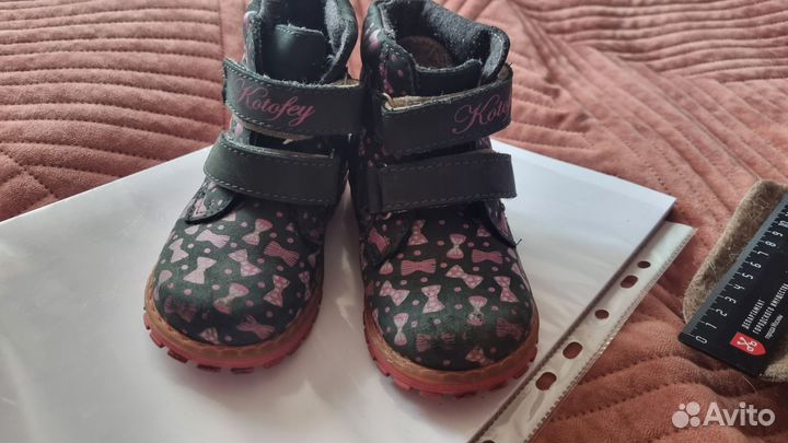Котофей ботинки 22 р б/у демисезон нубук на шерсти
