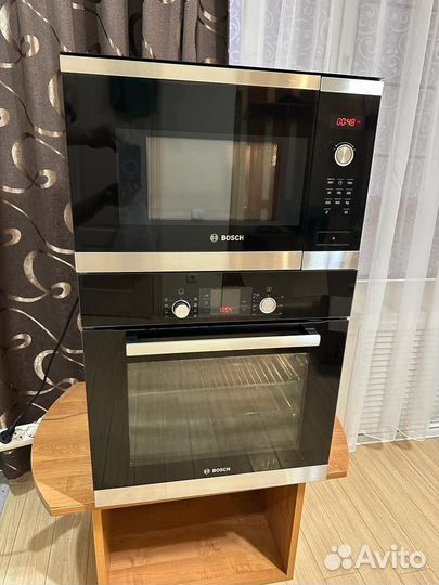 Дууховой шкаф + свч Bosch пиролиз