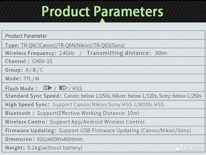 Jinbei HD-400 TTL + Jinbei TR-Q6C HSS TTL (Canon)
