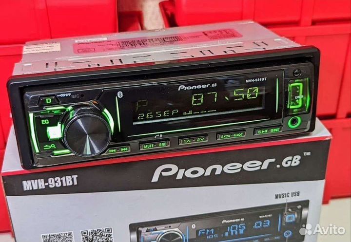 Магнитола 1din Pioneet MVH-931BT (процессорная)