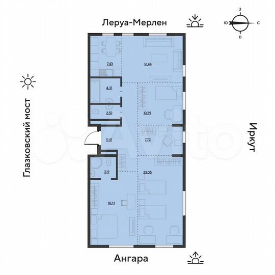 2-к. квартира, 105,8 м², 19/19 эт.