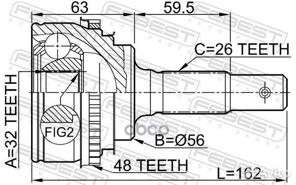 0110-AT190A48 ШРУС наружный к-кт Toyota Carina