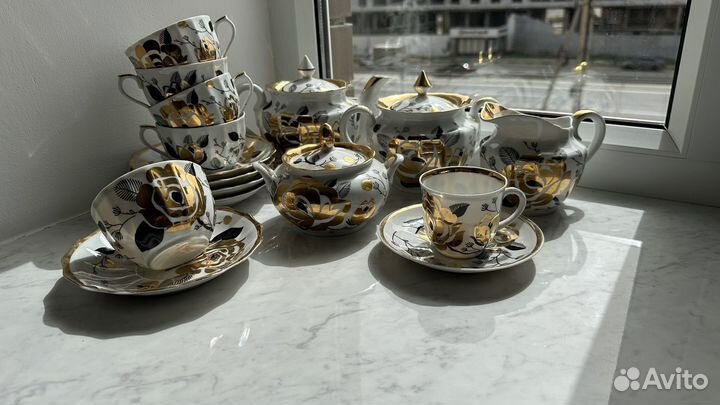 Сервиз чайный золотая роза