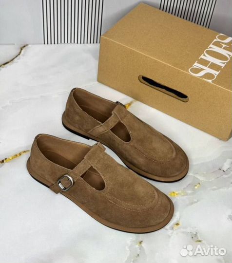 Лоферы натуральная замша the row