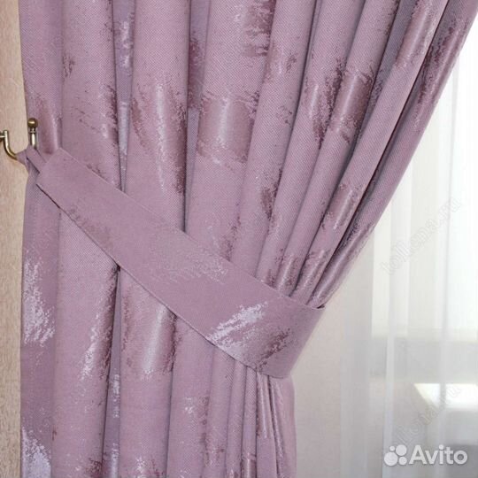 Новые сиреневые шторы и подушки из канваса