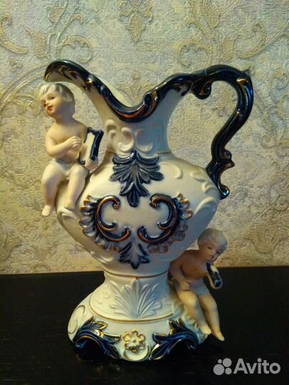 Ваза кувшин Путти фарфор блюдца керамика