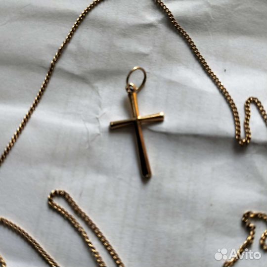Золото. Цепь с крестом