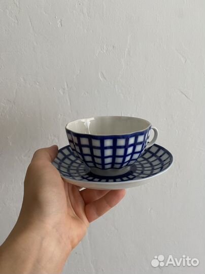 Чайная пара лфз кобальтовая сетка
