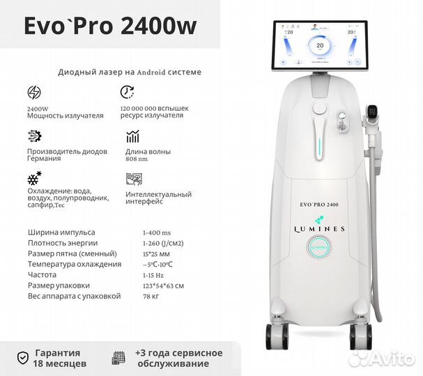 Аппарат для эпиляции Лю’минес Evo-Pro 2400