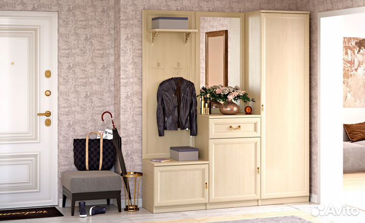 Зеркало в прихожую Екатерина крем Миассмебель