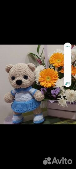 Мишка из плюшевой пряжи