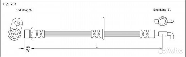 Шланг тормозной передний левый KK FT1026
