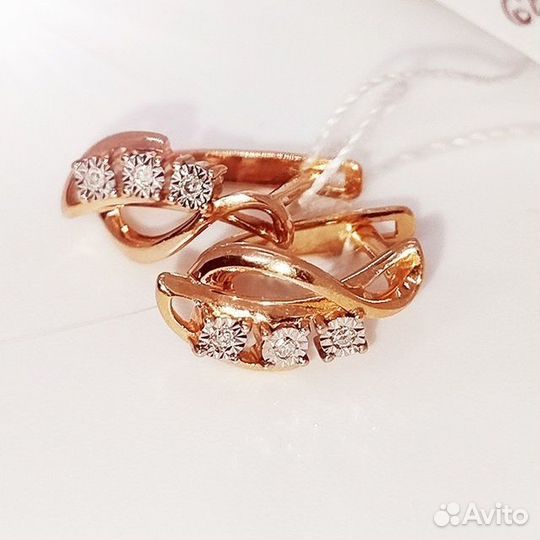 Золотые серьги с камнем