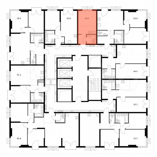 Квартира-студия, 19,9 м², 23/23 эт.