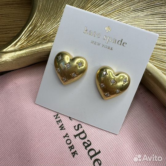 Серьги Kate Spade сердце пусеты