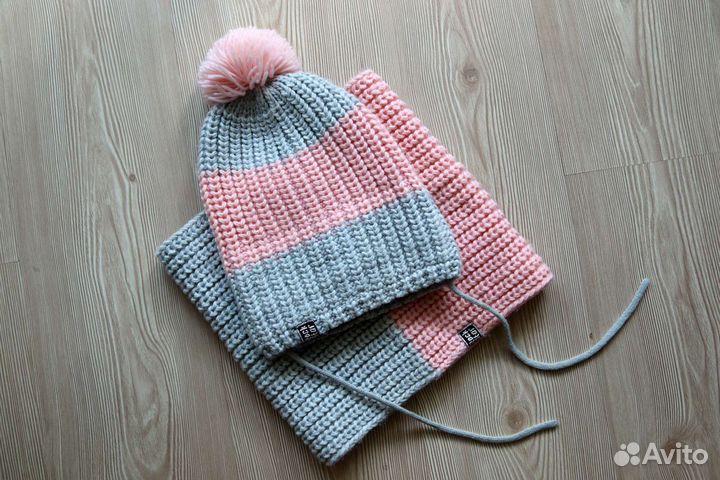 Зимние шапка и снуд для девочки PlayToday