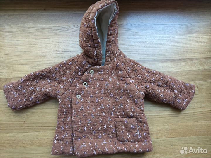 Хлопкова куртка zara 6-9 мес