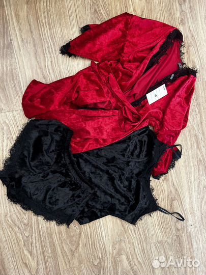 Халат шортики маечка набор