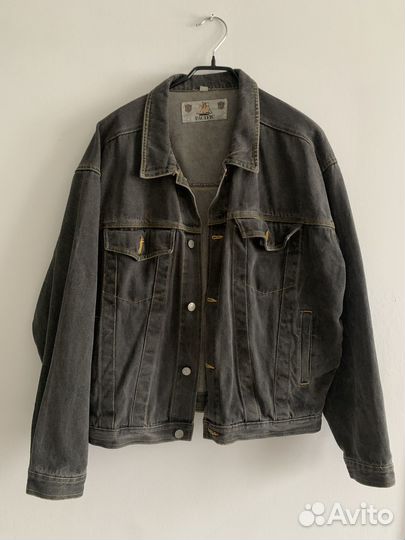 Куртка джинсовая серая 2 шт и ветровка L-XL