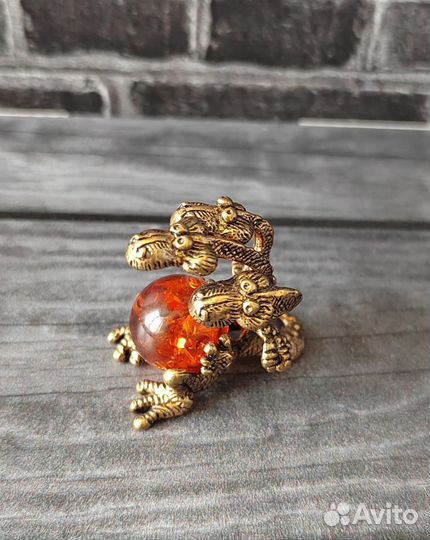 Статуэтка символ 2024г Змей Горыныч с янтарем
