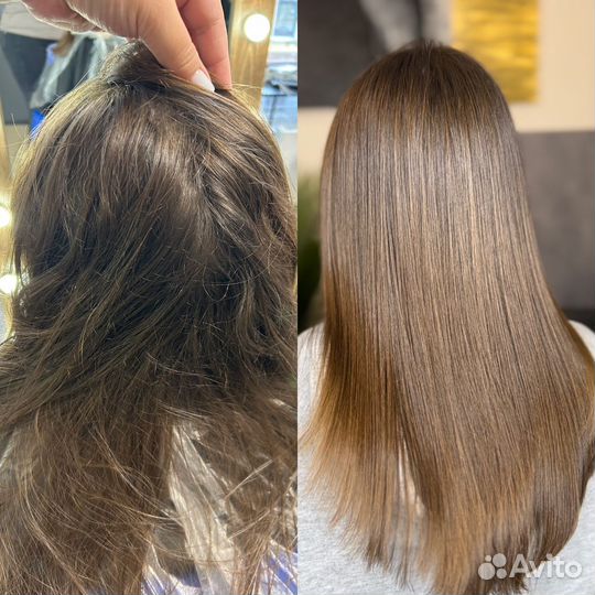 Кератиновое выпрямление волос