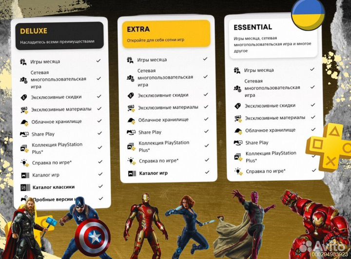 Подписка ps plus delux + ea play Украина (Арт.28247)