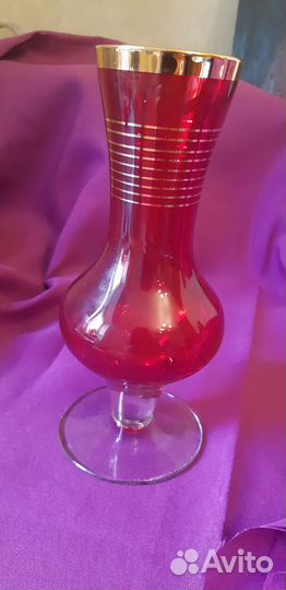 Ваза цветной хрусталь стекло СССР