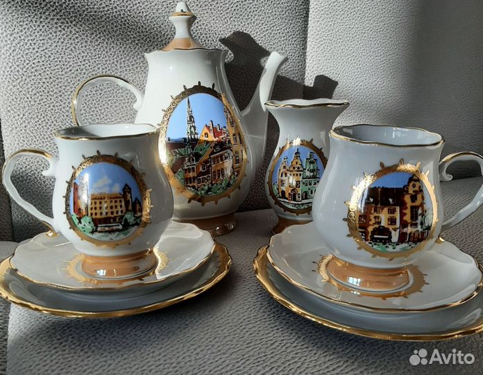 Рижский кофейный сервиз с вазой